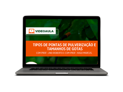 Tipos de pontas de pulverização e tamanhos de gotas.